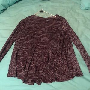 Grey and Maroon v-neck sweater